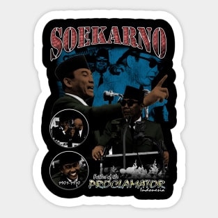 Soekarno president indonesia vintage 90s bootleg design Sticker